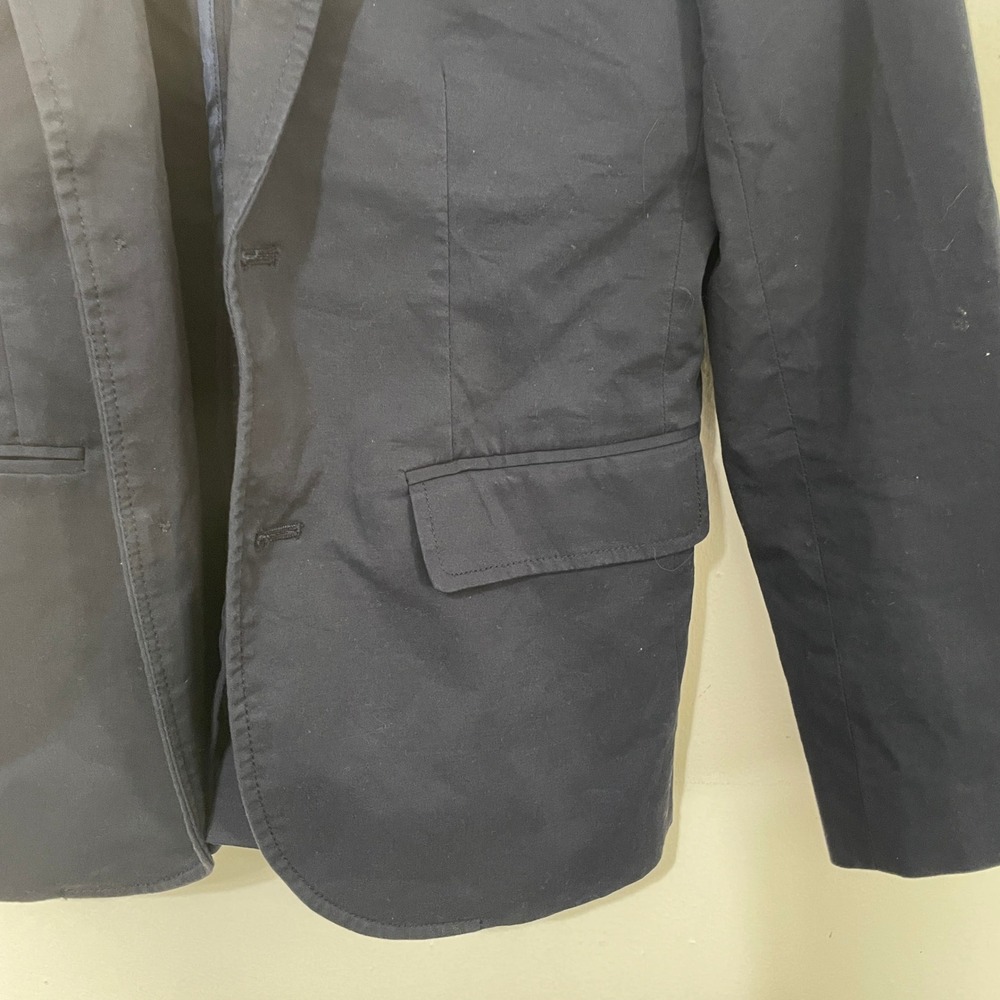 Crewcuts J.Crew Boys Thompson Blazer Navy Blue Cotton Suit Jacket Size 12 - Picture 9 of 9